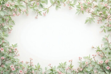 Spring floral foliage frame high resolution background