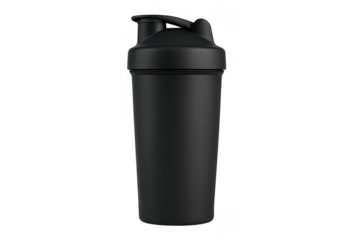 Black protein shaker bottle gym fitness accessory mockup