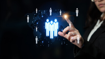 Global human network and workforce distribution highlight human, network, and global presence through digital connection and team coordination Latch