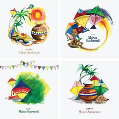 Happy makar sankranti holiday india festival background