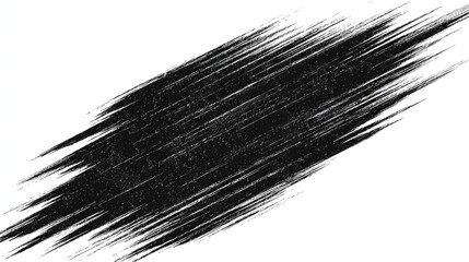 Obraz premium Black ink brush stroke with rough texture and sharp edges.
