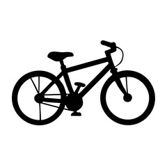 Fototapeta premium Simple black silhouette illustration of a classic bicycle for transportation and sport