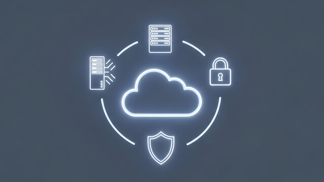 Cloud security data protection storage network technology digital server key shield lock privacy system internet safe information - Powered by Adobe