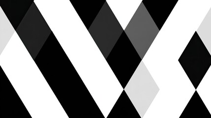 Geometric pattern of monochrome diamonds with overlapping planes.