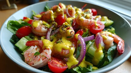 shrimp salad with vegetables