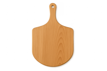 Wooden pizza peel paddle cutting board transparent background