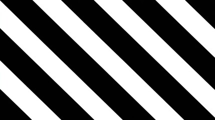 Bold diagonal stripes of black and white repeat in a striking pattern.
