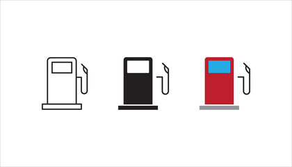 Fuel pump icon set. Gas station icon design. vector illustration on white background