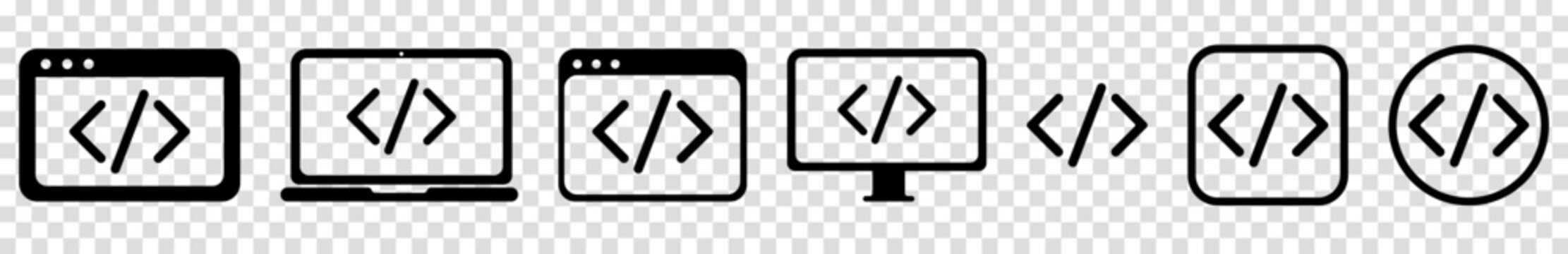 Coding icons set