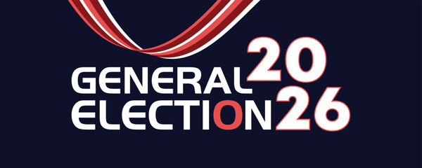 General Election 2026 Clean Informational Banner for Media Graphics