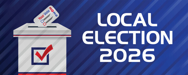 Local Election 2026 Simple Banner with Professional Typography