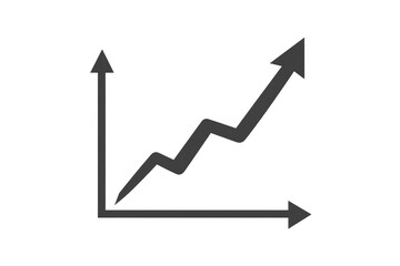 Ascending line graph depicting positive progress, success, and data visualization on a transparent background