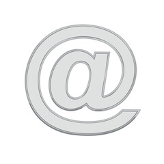 Obraz premium Gray At Symbol Internet Communication Icon on White Background for Digital Marketing