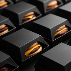 black blank burger packaging