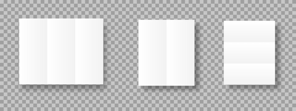 Trifold paper booklet with shadows