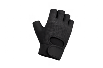 Black gym glove for weightlifting and fitness training
