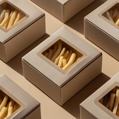 fries blank packaging set