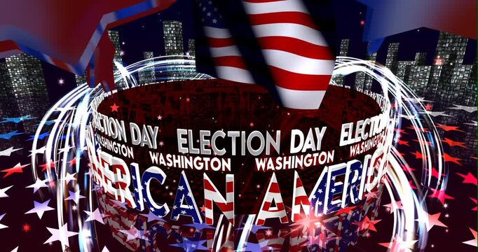 Election Day in Washington &ndash; American Voting, Democracy and Patriotic Background Video
