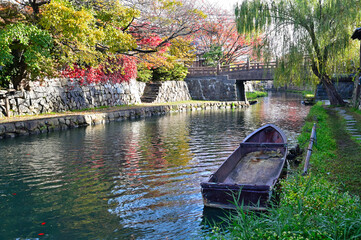 近江八幡　八幡堀の風景　滋賀県近江八幡市