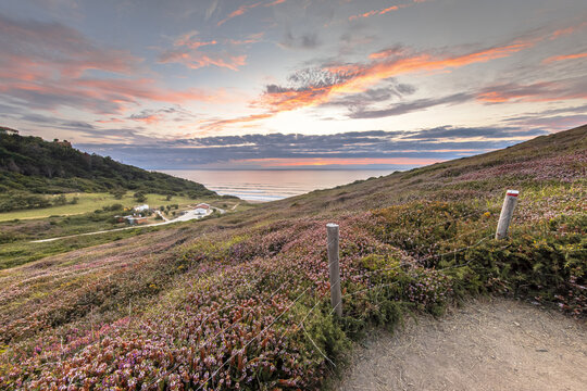 Sunset over Erretegia Beach Bidart France