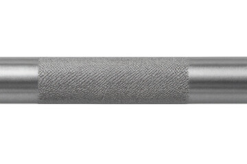 Metal barbell grip texture on chrome bar