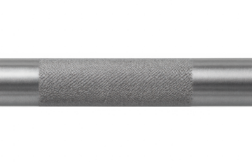 Metal barbell grip texture on chrome bar