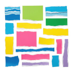 Colorful paper strips isolated on transparent background