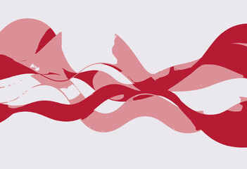 Colorful Abstract Waves Illustrating Fluid Movement and Harmony in Elegant Overlapping Formations with Red, Orange, and Purple Tones