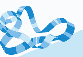 Flowing Blue and Purple Ribbon Curves Gracefully Twisting Against a Soft Gradient Background Evoking Movement and Elegance in Artistic Minimalism