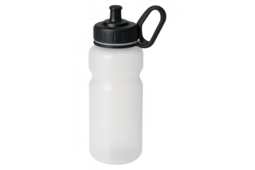 White plastic water bottle for sports hydration mockup