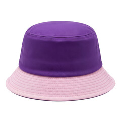 Purple and pink bucket hat isolated on transparent background