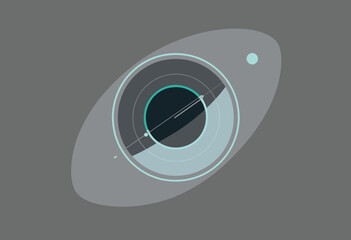 Abstract Geometric Design Featuring Concentric Circles and Ellipses on a Gray Background with Minimalistic Line Details and Subtle Color Variations