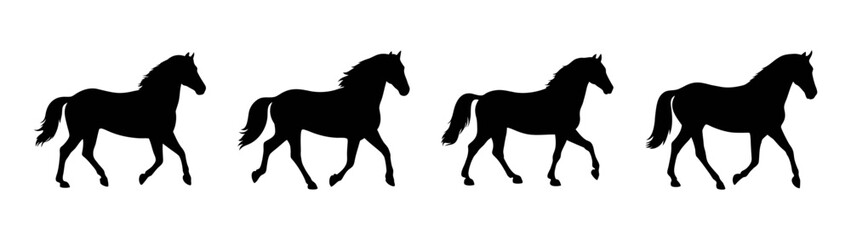 Silhouette horse vector art illustration free download horse riding equestrian design equine art drawing
