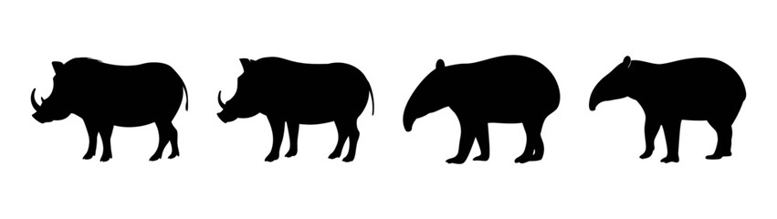 Silhouette vector of oryx antelopes wildlife animals african mammals safari wildlife conservation