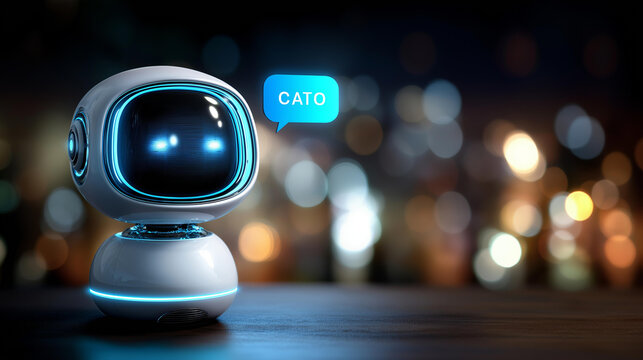 Development smart robot conversation display, communication open for chat customers, chatbot digital technology visualization, bot artificial intelligence concept, AI generates command - Powered by Adobe