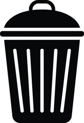 Trash bin container isolated on white background, waste management concept, simple clean design, frontal view, minimalistic environment, single object