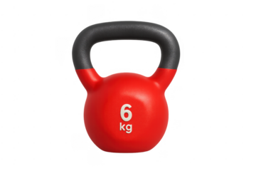 Red 6 kg kettlebell for fitness workout training