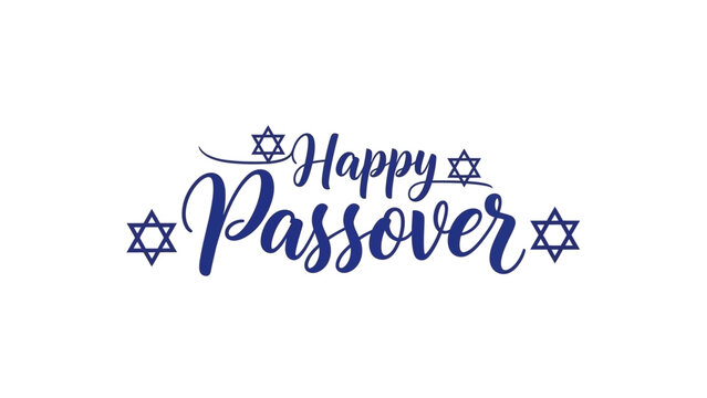 Happy Passover Jewish Holiday Greeting Text.