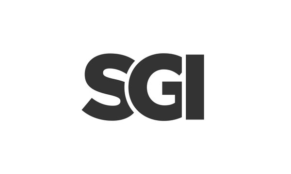 SGI logo design template with strong and modern bold text. Initial based vector logotype featuring simple and minimal typography. Trendy company identity.