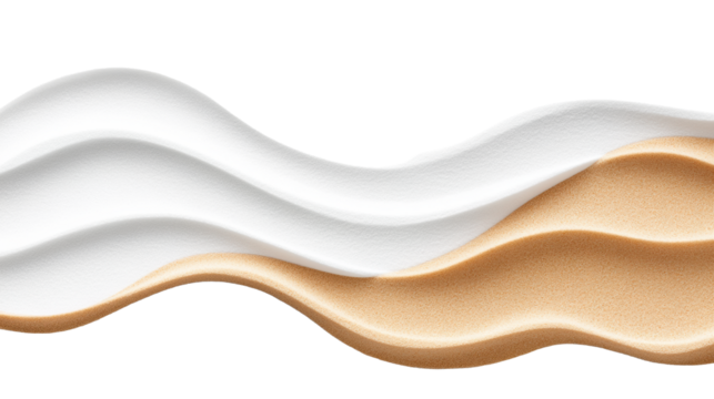 Wavy Sand and White Textured Layers on Transparent Background - Powered by Adobe