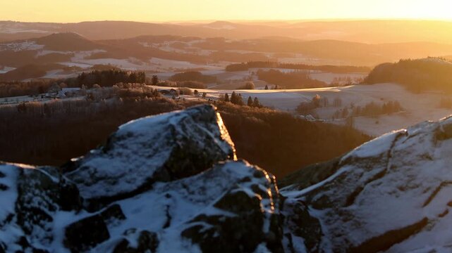 the rhoen landscape germany in the winter sun 4k 25fps video