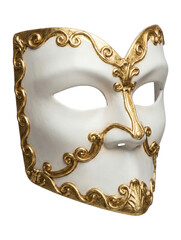 Decorative white and gold masquerade mask