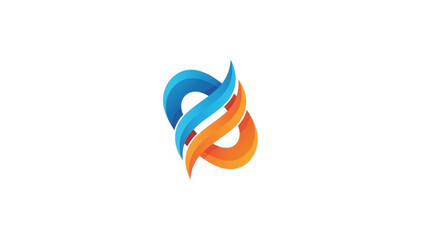 Vibrant modern abstract logo featuring two intertwining fluid wave shapes in bold blue and orange gradients. The dynamic, symmetrical design symbolizes energy, synergy, temperature control.