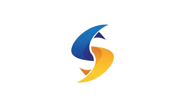 A dynamic minimalist logo featuring two interlocking swoosh shapes that form a stylized letter S. The vibrant contrast of royal blue and golden yellow creates a sense of energy, speed.