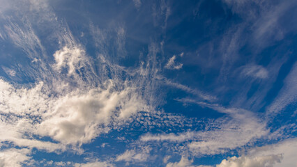 Altocumulus clouds in blue sky