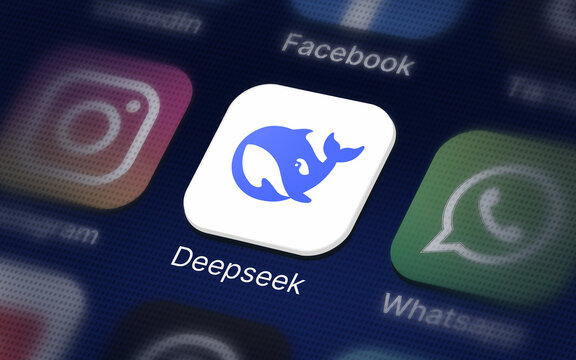Deepseek Company logo on the smartphone screen