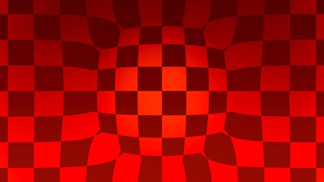 Abstract Red Checkered Pattern Motion Background, Seamless Loop