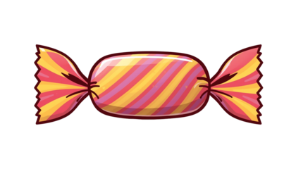 A colorful candy on transparent background