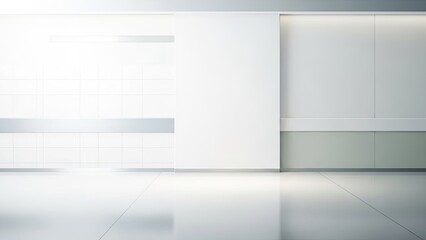 Modern minimalist interior with sleek white and gray tones