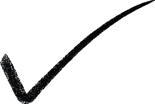 Hand drawn checkmark vector icon. marker check isolated check box checklist. Vector illustration. checkbox, checklist, tick and cross signs, drawn concept